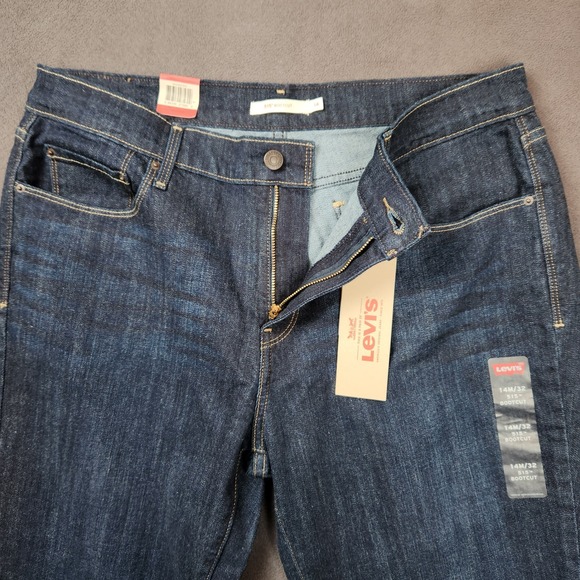 Levis 515 Jeans Womens 14 Dark Wash High Rise Bootcut Stretch Denim 35x32 New - Picture 5 of 13